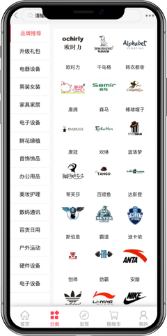 商城app開發全部分類